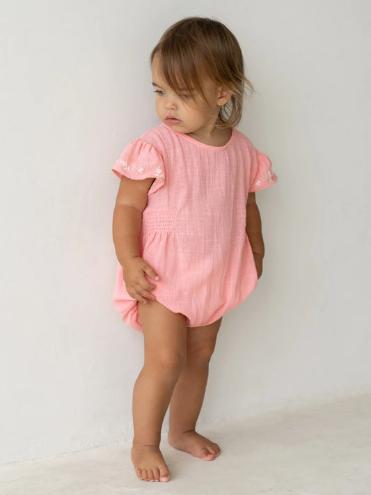 Blossom Romper-Coral