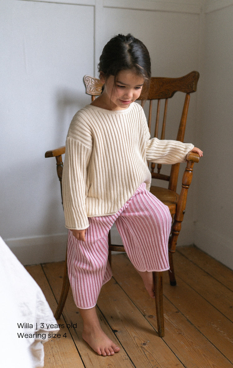 Essential knit Pants | Strawberry Stripe