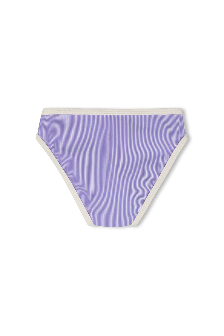 Mini Stripe Rib Bikini Bottom | Grape