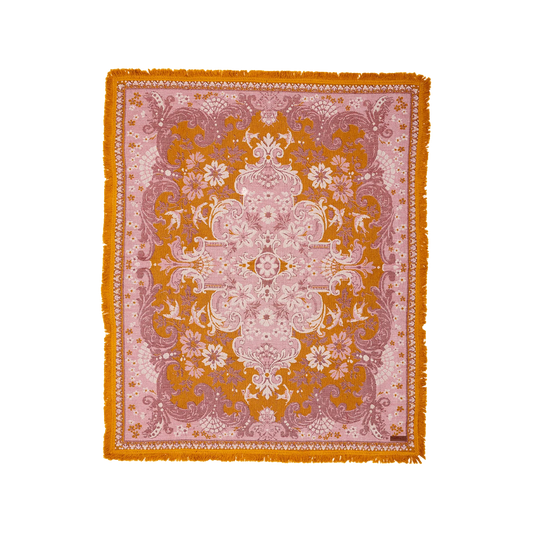 Ornate Floral Throw | Rose