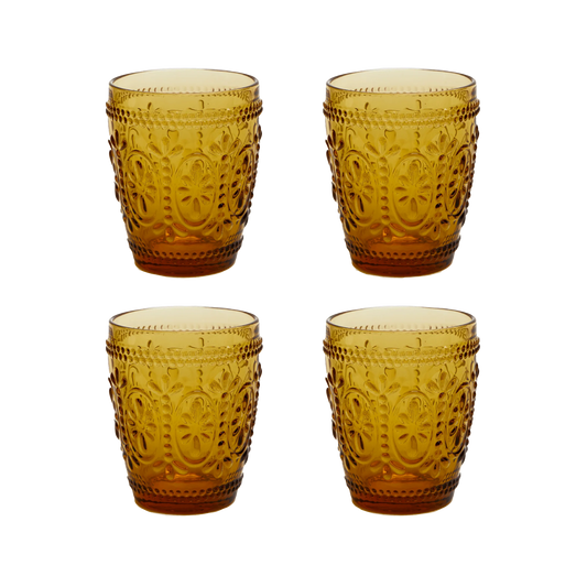 Tumbler Glass Set of 4 | Amber