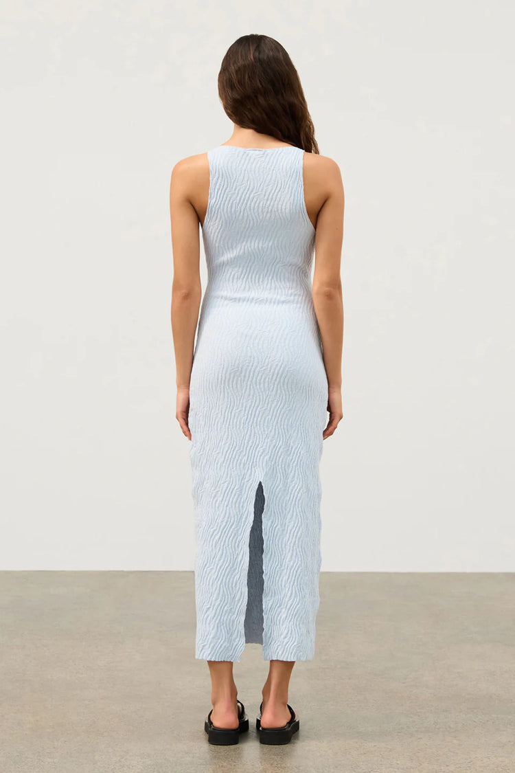 Ripple Textured Knit Dress | Powder Blue