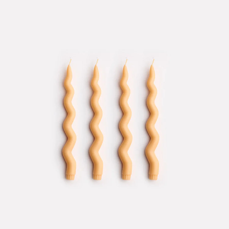 Wavy Taper Candle Set | Orange Sorbet